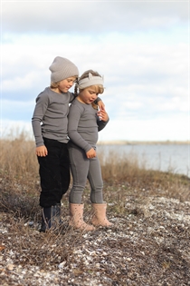 BIRKHOLM Rib Bluse Elefant Grå